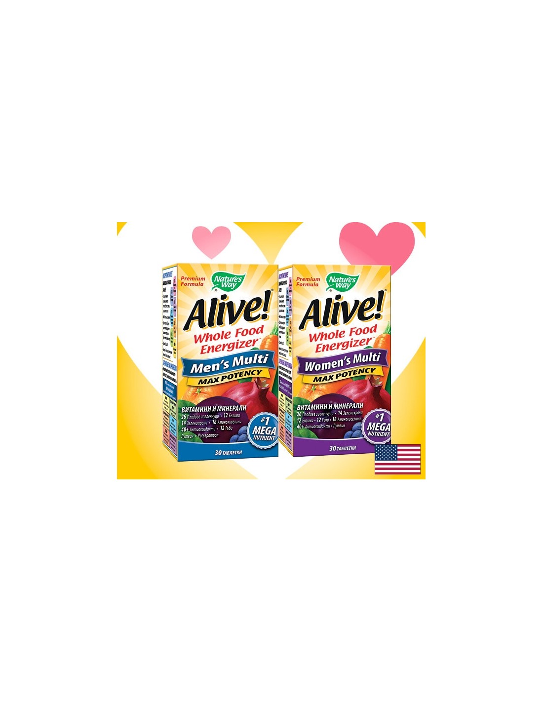 Pack promotionnel <tc>Alive</tc>! pour les femmes + <tc>Alive</tc>! pour hommes