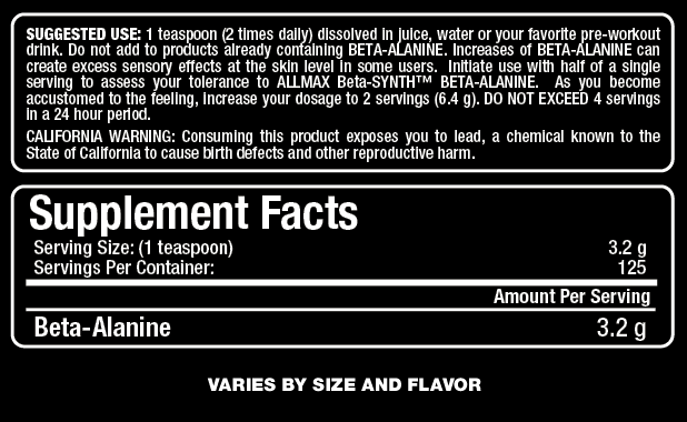 Beta Alanine - 400 grams