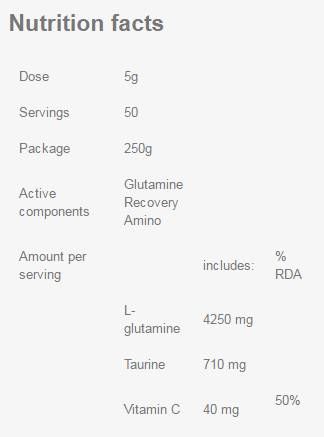 Glutamin Erhuelung Amino - 250 Gramm