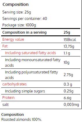 100% Almond Butter Smooth 1000 grams