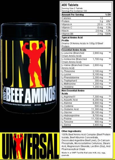 100% Beef Amino - 400 tablets