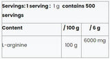 Pó da arginina L | 100% puro - 500 gramas