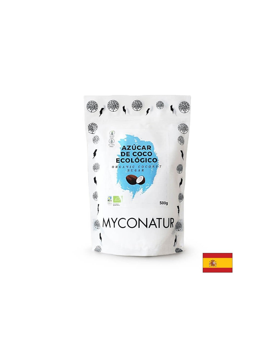 Azucar de coco, Bio - Organic coconut sugar, 500 g Myconatur