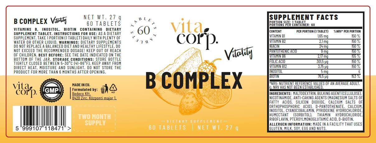 Vitamin B Complex - 60 tablets