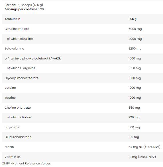 Pompă musculară | Formula de pre-antrenament fără stimulente - 350 de grame