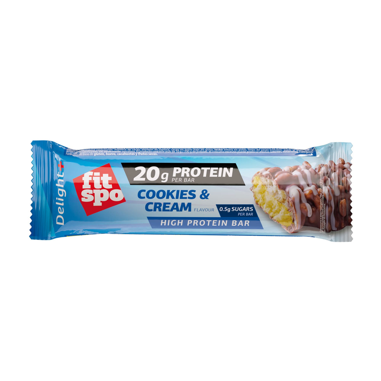 Delight+ Protein Bar Cookies and Cream - 12 x 60 gramů