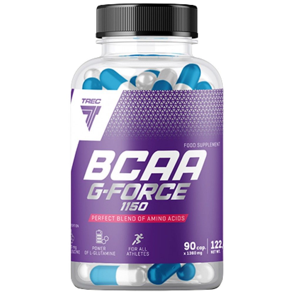 „BCAA G-Force 1150“ | BCAA + Glutamino dangteliai - 180 kapsulės