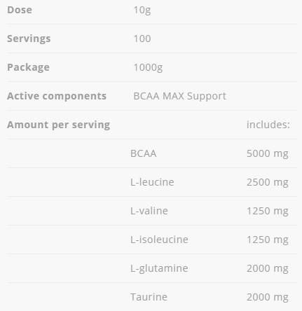 BCAA Max Support - 1000 Gramm