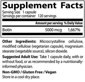 Parim biotiin 5000 mcg - 120 kapslit