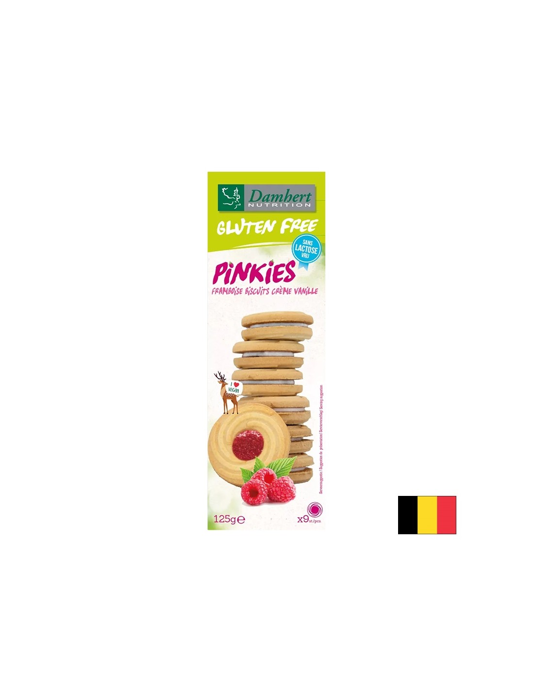 Keksi bez glutena s kremom od vanilije i maline, 125 g