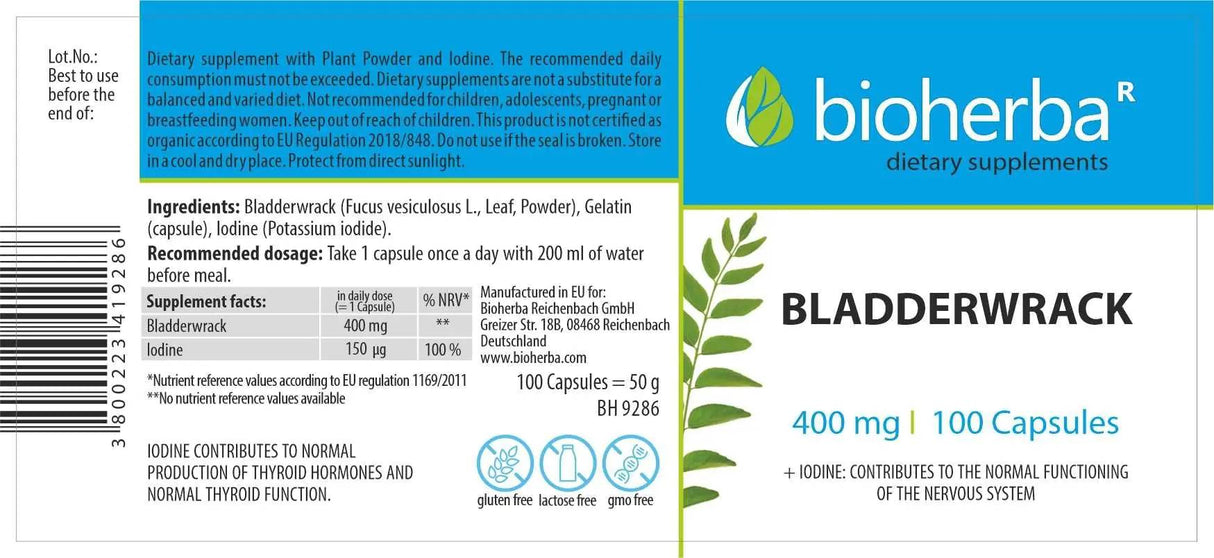 Bladderwrack 400 mg - 100 capsules