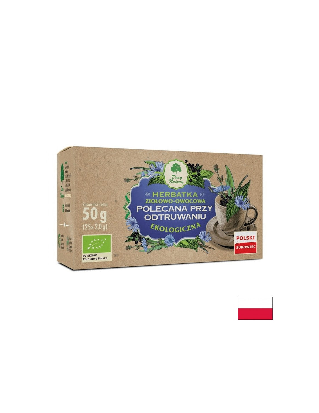 Herbata ziołowa na detox bio, 25 worków filtracyjnych