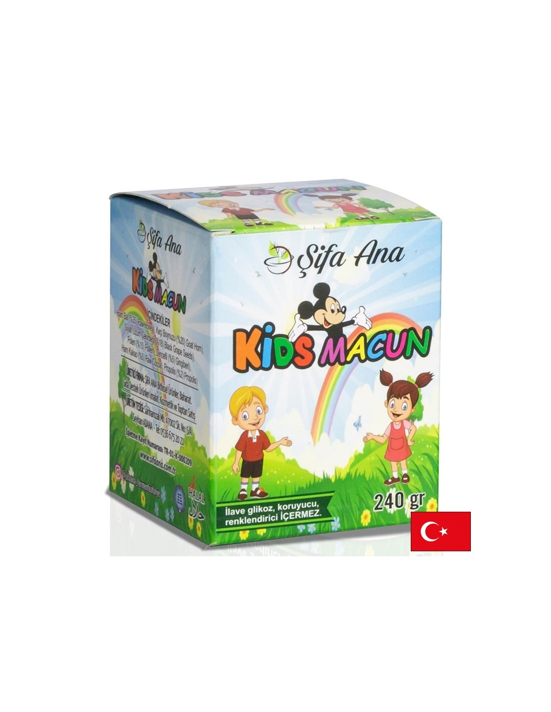 Zeliščna imunska pasta za otroke - s propolisom, čebeljim cvetnim prahom in medom, carobom, ingverom, surovim kakavom, 240 g