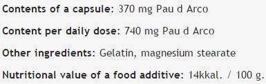 Pau d'Arco 370 mg - 100 cápsulas