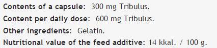 „Tribulus Terrestris“ ištrauka 300 mg - 60 kapsulių