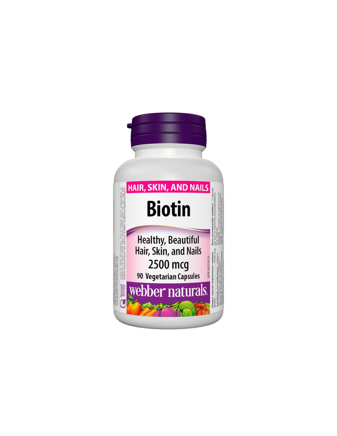 Biotin / Биотин, 2500 µg, 90 капсули Webber Naturals - Feel You