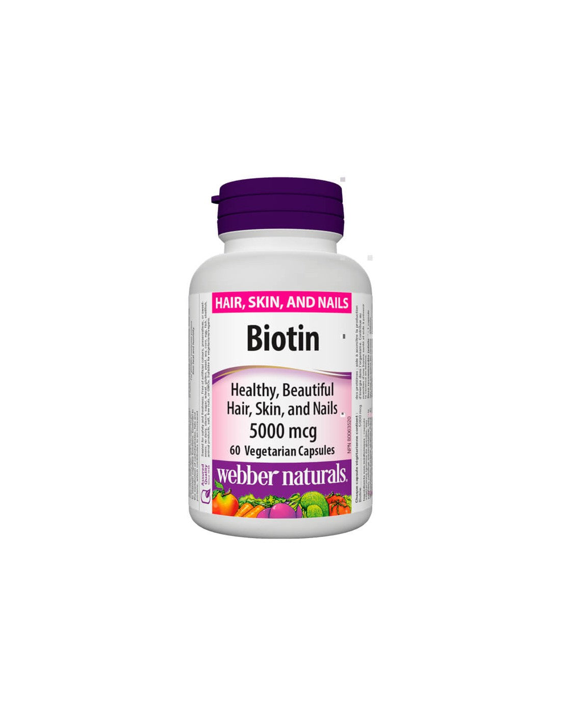 Biotin / Биотин, 5000 mcg, 60 капсули Webber Naturals - Feel You