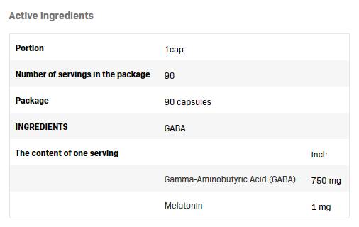 Gaba 750 mg | with Melatonin 1 mg - 90 капсули - Feel You