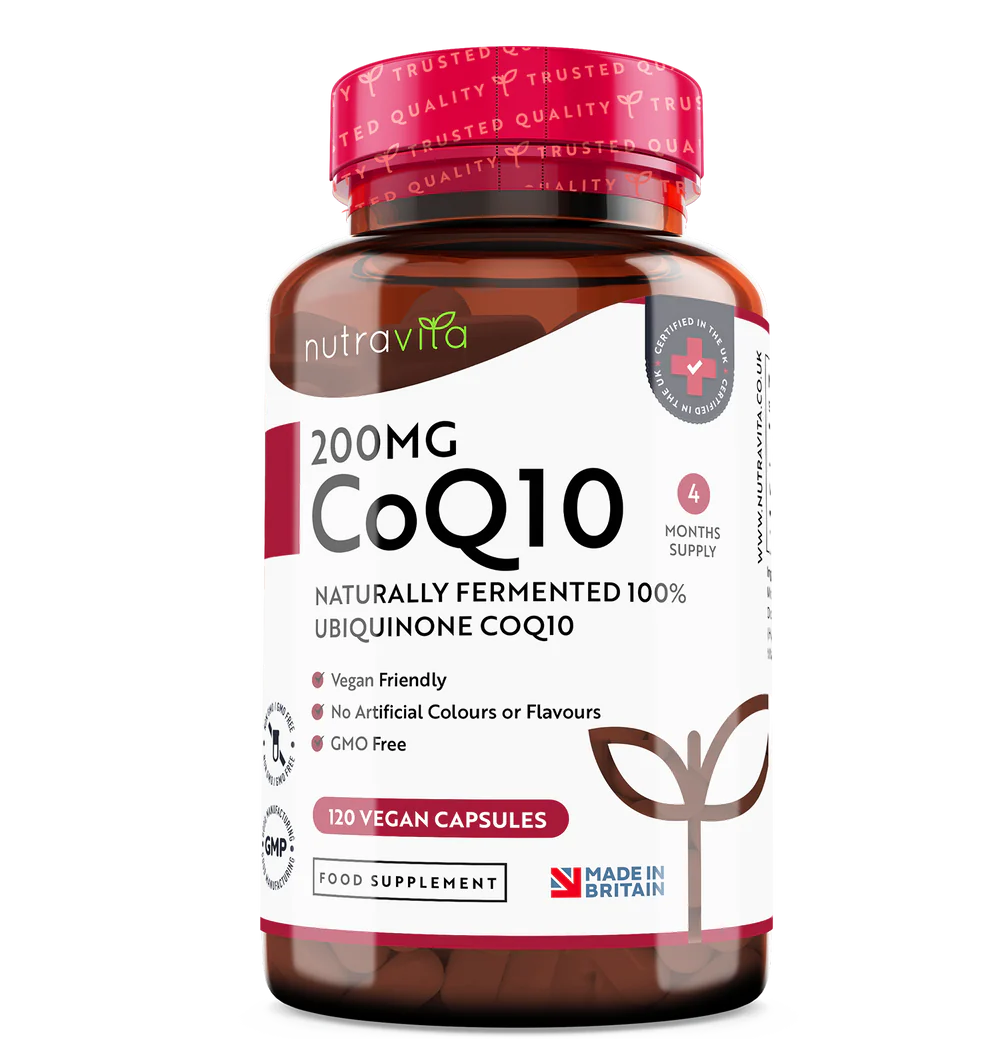 CoQ10 200 mg (Ubiquinone) /120 капсули, 120 дни/ Nutravita