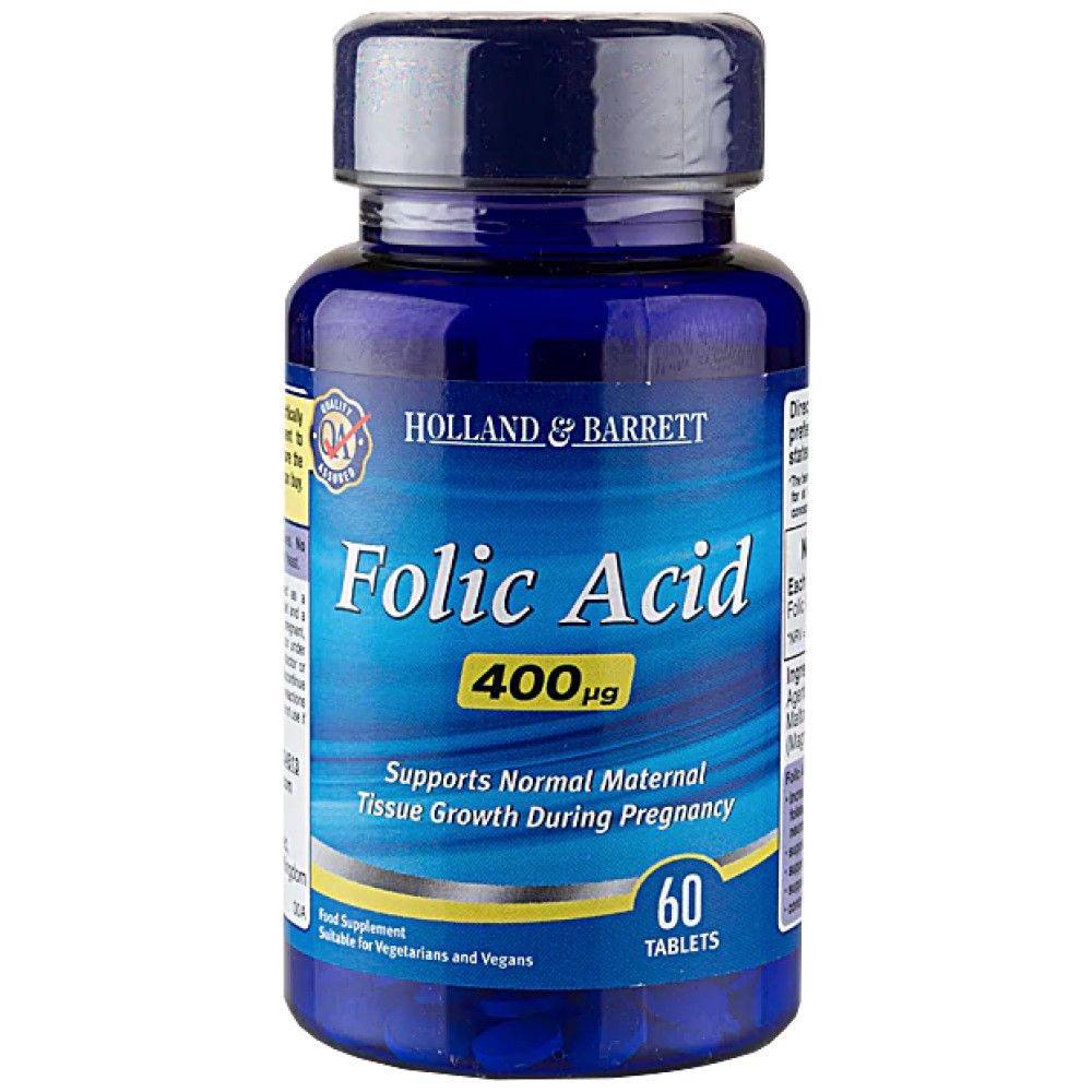 FOLIC ACID 400 MCG - 60 tablets