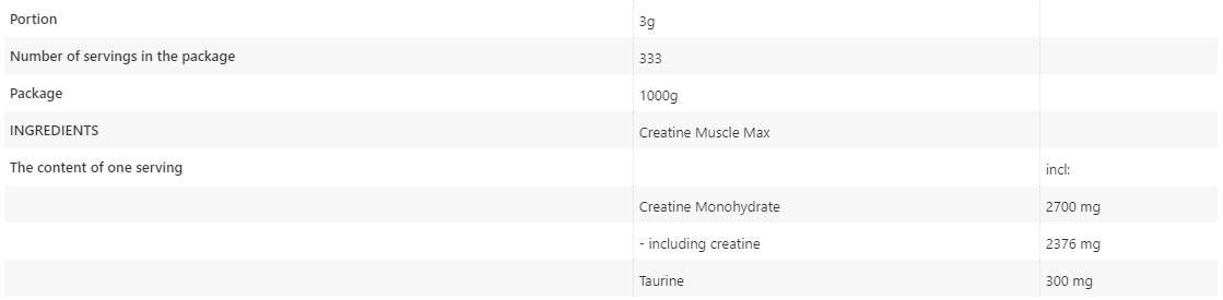 Creatine Muskel Max - 1000 Gramm