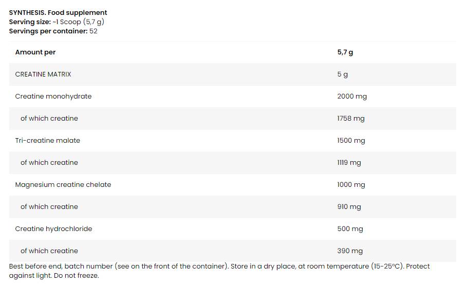 Synthesis | Multi Creatine Complex Matrix - 300 grams