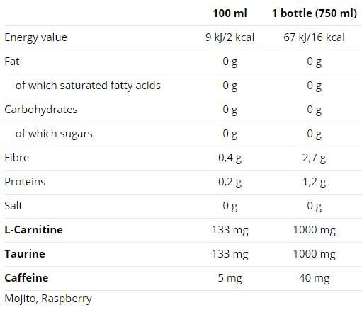 Drink de atividade de carnitina com cafeína - 750 ml