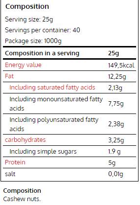 100% Cashew Butter Smooth 1000 grams