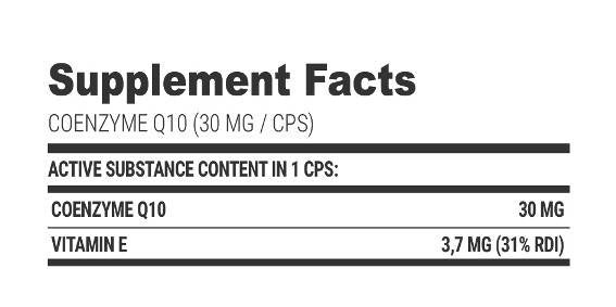 Coenzyme Q10 30 mg + Vitamin E - 100 капсули - Feel You