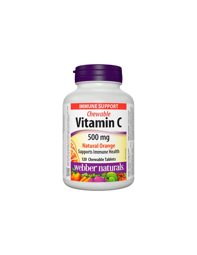 Chewable Vitamin C Natural Orange - Витамин С 500 mg, 120 дъвчащи таблетки с вкус на портокал Webber Naturals - Feel You