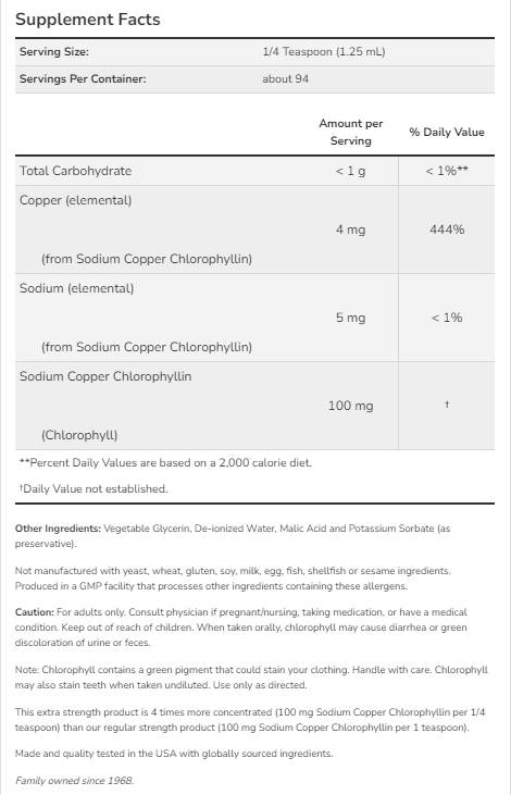 Liquid Chlorophyll | Extra Strength - 118 мл - Feel You