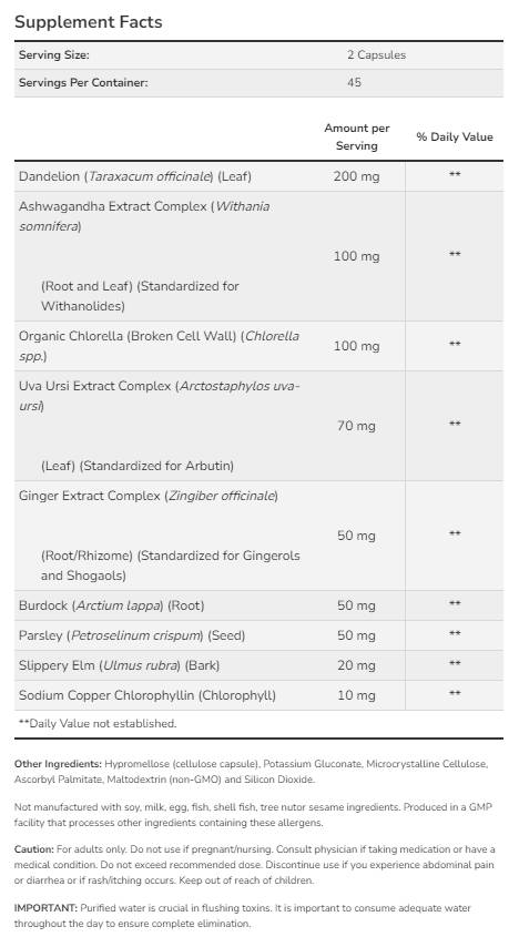 Puhastage ja detox | Maksa ja neerutugi - 90 kapslit