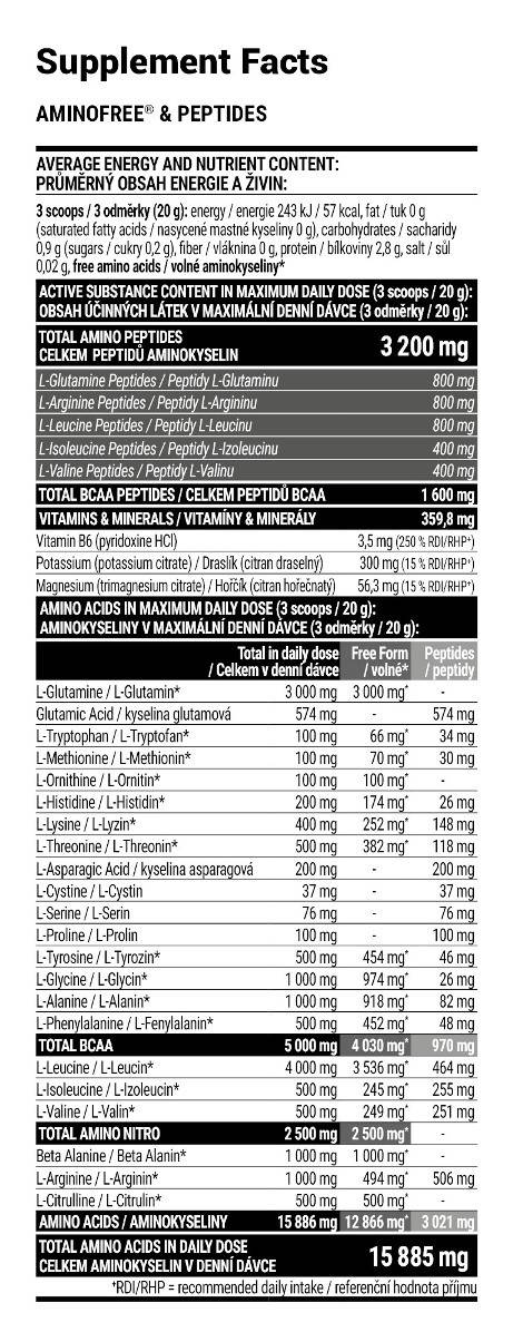 Aminofree ja peptiidid - 400 grammi