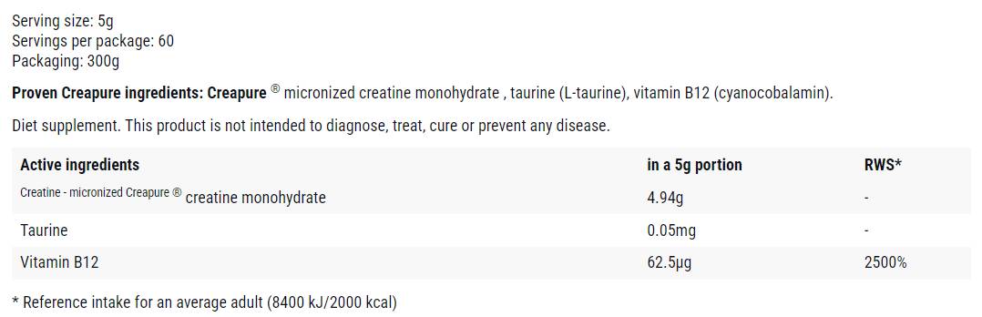 Įrodykite kreatiną | „Creapure®“ milteliai - 300 gramų
