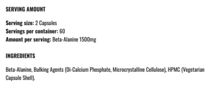 Beta-Alanine 1500 - 120 капсули