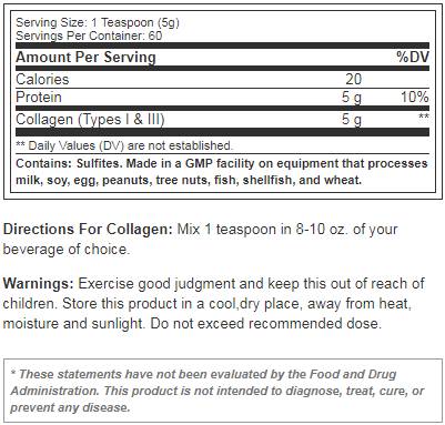 Collagen Powder / Types 1 and 3 - 300 grams