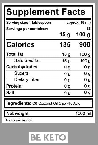 MCT -Ölflüssigkeit C8 + C10 - 100 ml