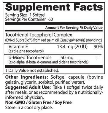 Bescht Tocotriener / Vitamin e komplexe 50 mg - 60 Gelkomples