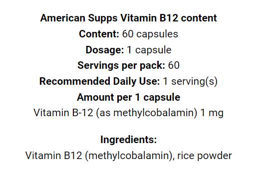 Methyl Vitamin B12 1000 MCG - 60 Kapselen