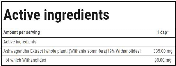 Ashwagandha max 335 mg - 60 kapsulės