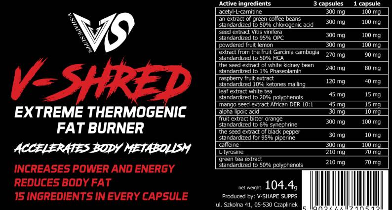 V-Shred | Extreme Thermogenic Fat Burner 150 capsules