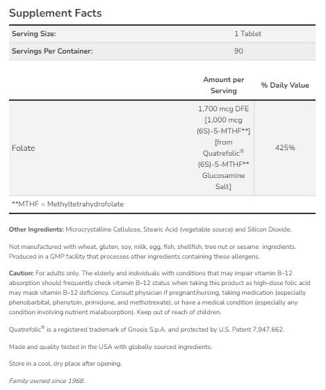 Methyl floe 1000 mcg - 90 Pëllen