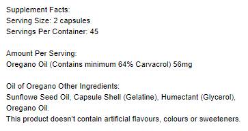 Oil of Oregano 56 mg - 90 capsules