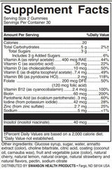 Gummies multivitamínicos para crianças | Frutas mistas - 60 comprimidos mastigáveis