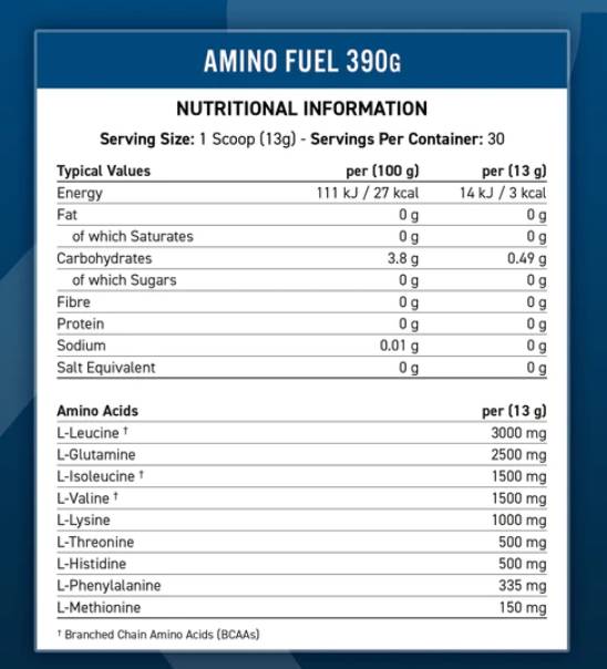 Amino -Kraftstoff | Essentielle Aminosäuren - 390 Gramm