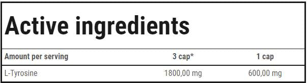Tyrosine 600 - 60 capsules
