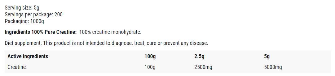 Creatine monomydrat Pudder - 1000 Gramm