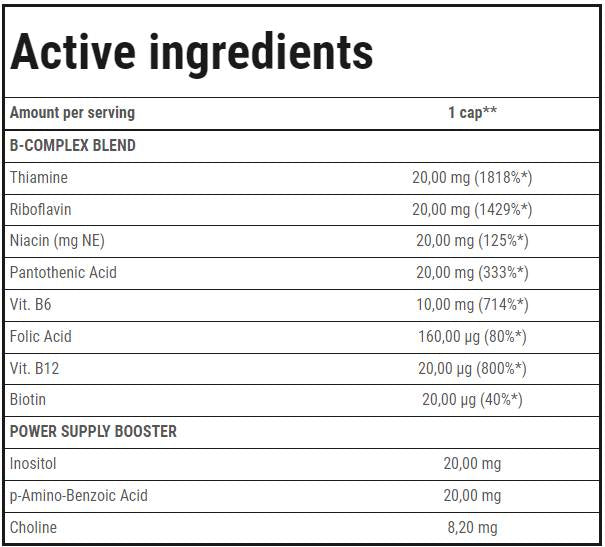 Vit. B-COMPLEX | Conclusão do grupo de vitamina B - 60 cápsulas