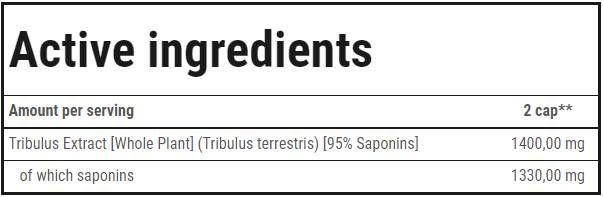 Tribulon Black - Tribulus terrestris 95% | Ülim meeste valem - 60 kapslit