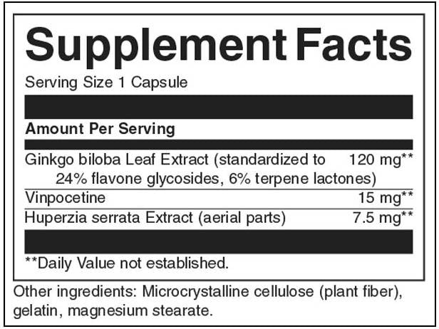 Complexo de memória de extrato de ervas 142,5 mg - 60 cápsulas